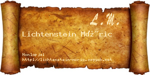 Lichtenstein Móric névjegykártya